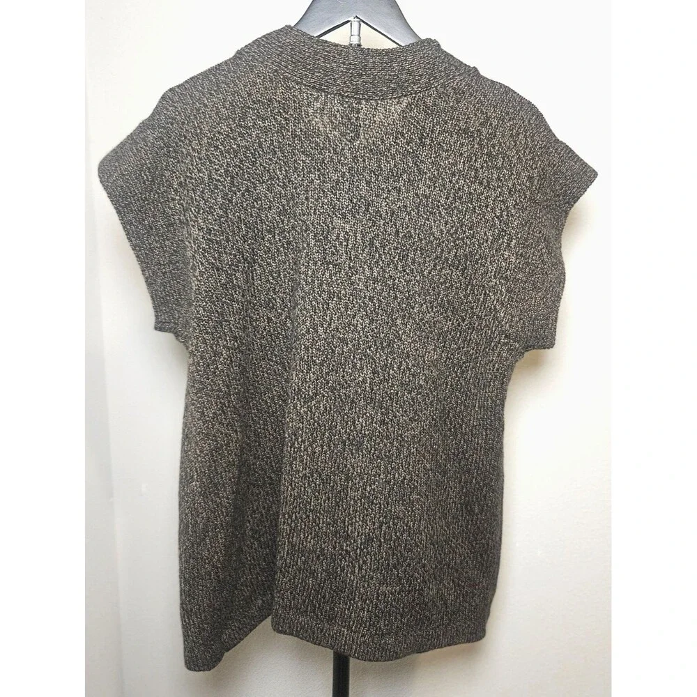 Bobbie Brooks Womens Sweater Vest 1X Brown‎ Knit Button Front Plus Sz Cozy Layer